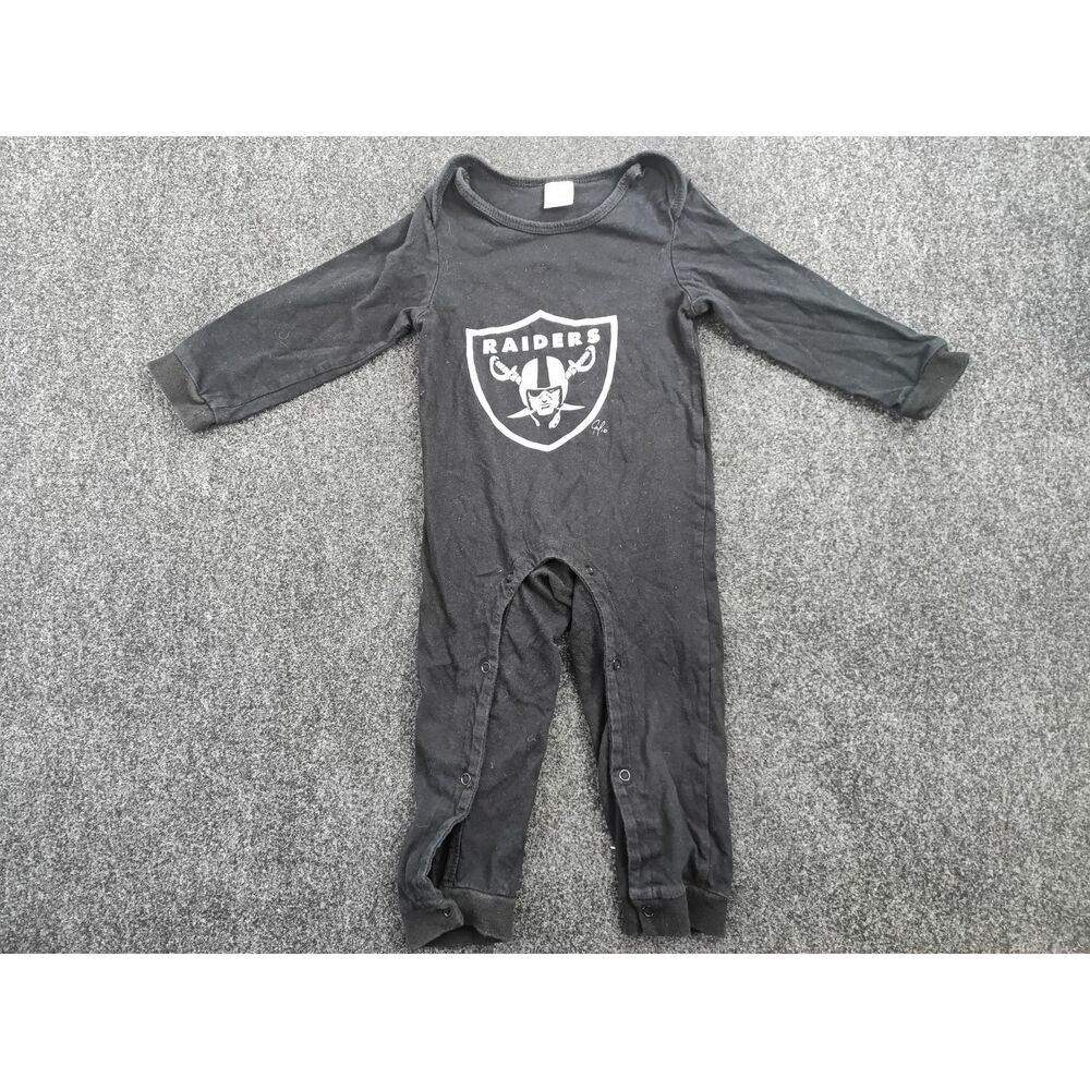 Las Vegas Raiders Baby Onesie Romper Footie Size 24M Black